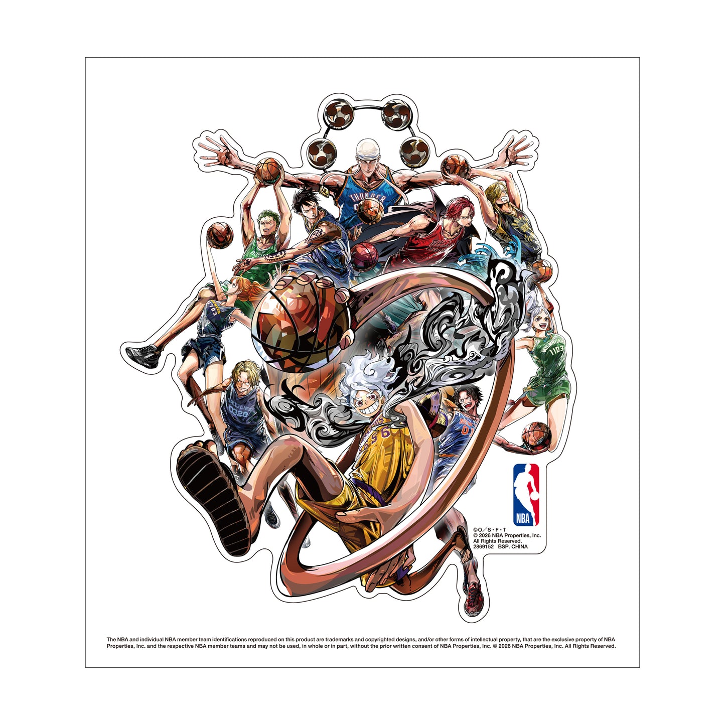 Adesivo ONE PIECE × NBA