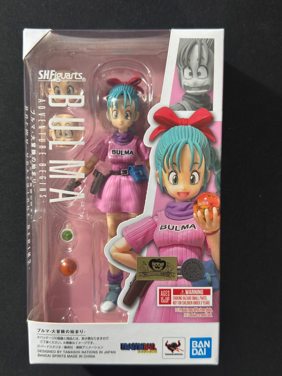 Goku e Bulma SH Figuarts Hoipoi Capsule No. 9 + SB01-057 Bulma/Son Goku: Childhood SR GRADE 10 [Fusion World] Promo Winner ENG