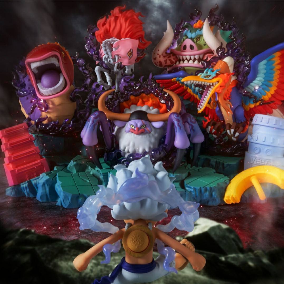 PREORDER World Collectable Figure Premium Monkey D. Luffy vs. The Five Elders