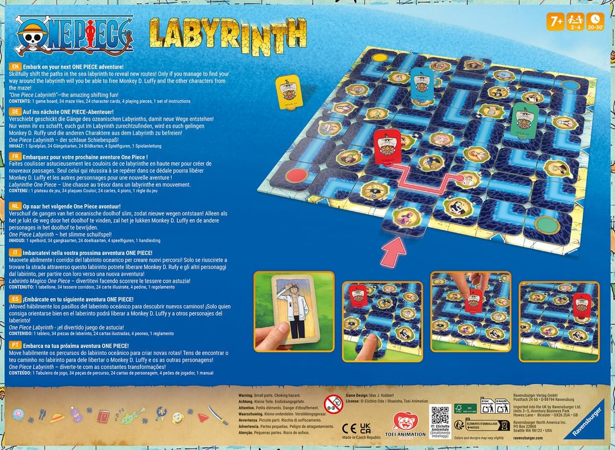 Labirinto One Piece, Gioco da Tavolo per Tutta la Famiglia, 2-4 Giocatori Ravensburger