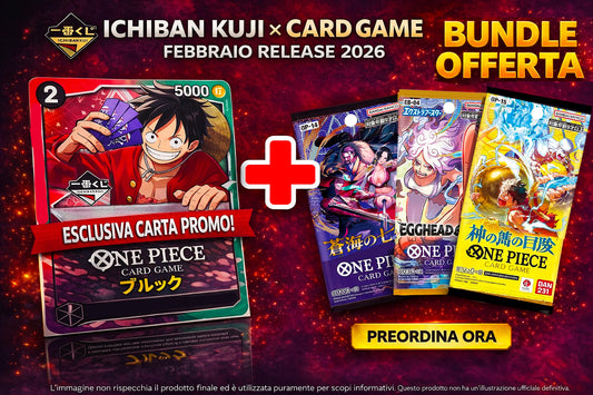 [BUNDLE] ONE PIECE Card Game Ichiban Kuji Monkey D. Luffy OP13-001 Leader (Sealed + Protezione ONE TOUCH) + 1 Bustina OP14/EB04/OP15