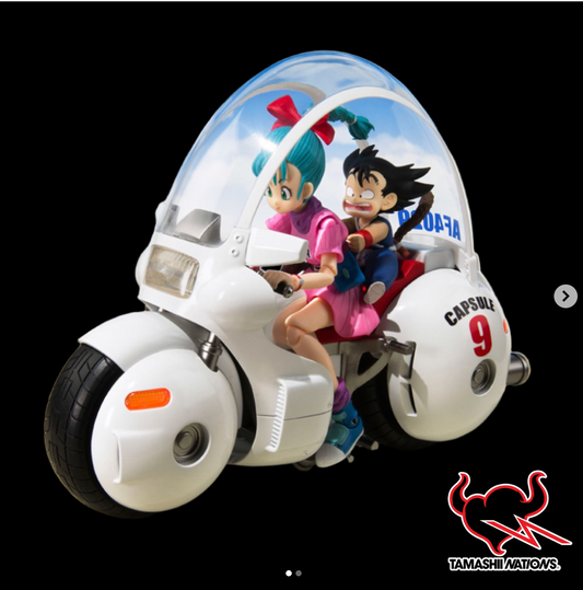 Goku e Bulma SH Figuarts Hoipoi Capsule No. 9 + SB01-057 Bulma/Son Goku: Childhood SR GRADE 10 [Fusion World] Promo Winner ENG