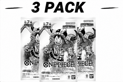 ONE PIECE Card Game 4th Anniversary! Treasure Campaign Pack (JAP) 1 Carta su 7