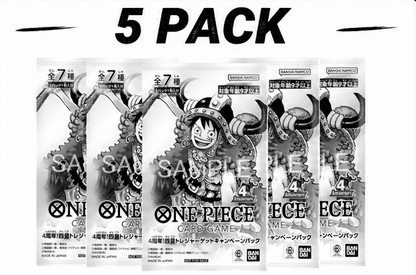 ONE PIECE Card Game 4th Anniversary! Treasure Campaign Pack (JAP) 1 Carta su 7