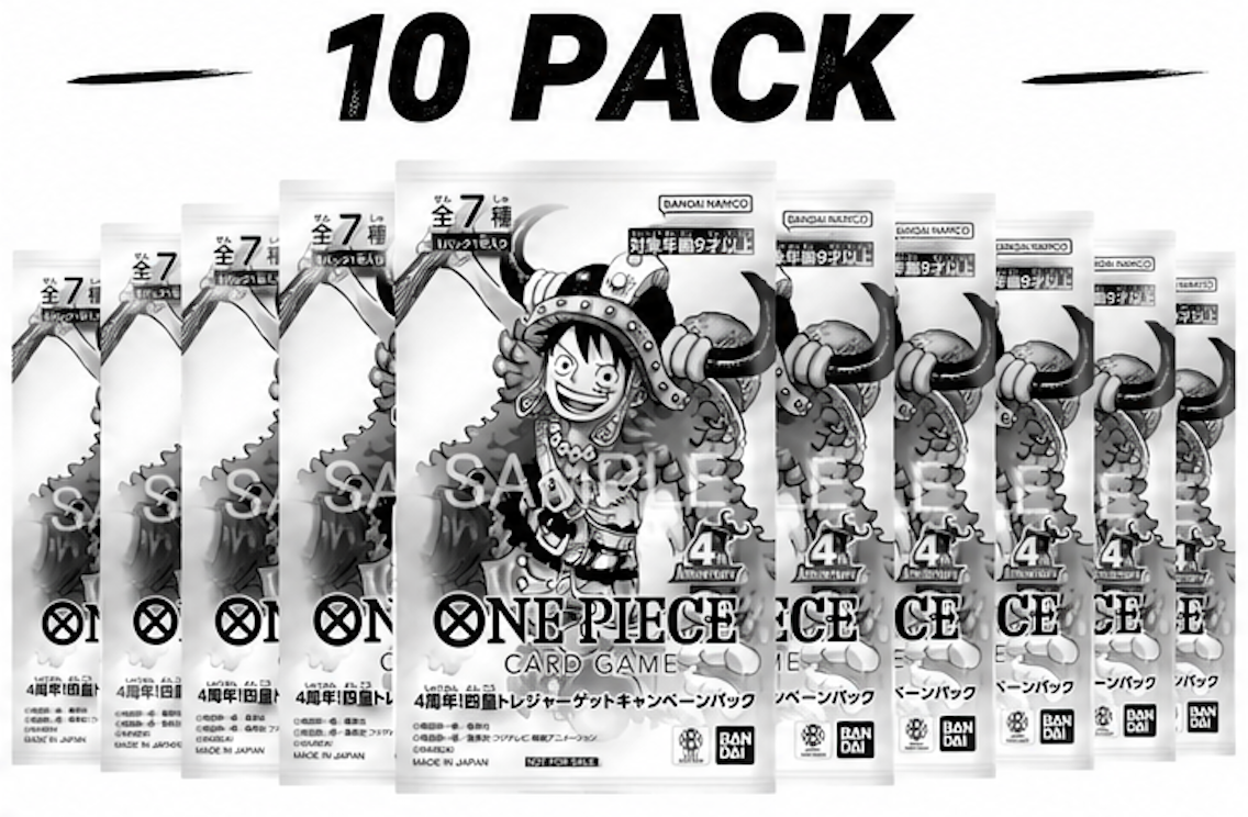 ONE PIECE Card Game 4th Anniversary! Treasure Campaign Pack (JAP) 1 Carta su 7